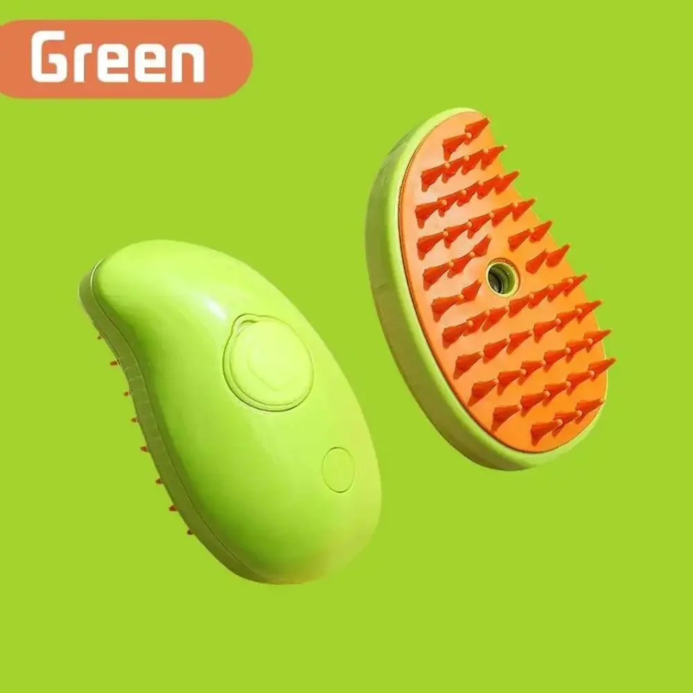 Cat Dog Pet Spray Massage Brush 3 in 1 One Button Steam Spray Folding Rotatable